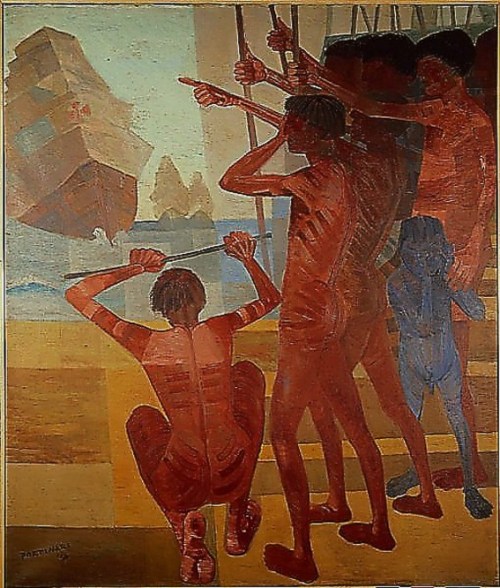 Cândido Portinari - Descobrimento do Brasil - Óleo sobre tela - 199 x 169cm - Acervo do Banco Central do Brasil