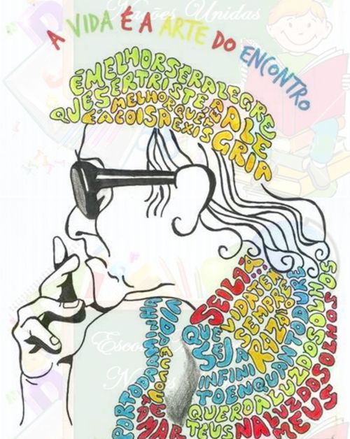 A ilustração acima foi premiada no projeto da E.M. Nações Unidas. Infelizmente não conseguimos encontrar o nome do aluno/autor.